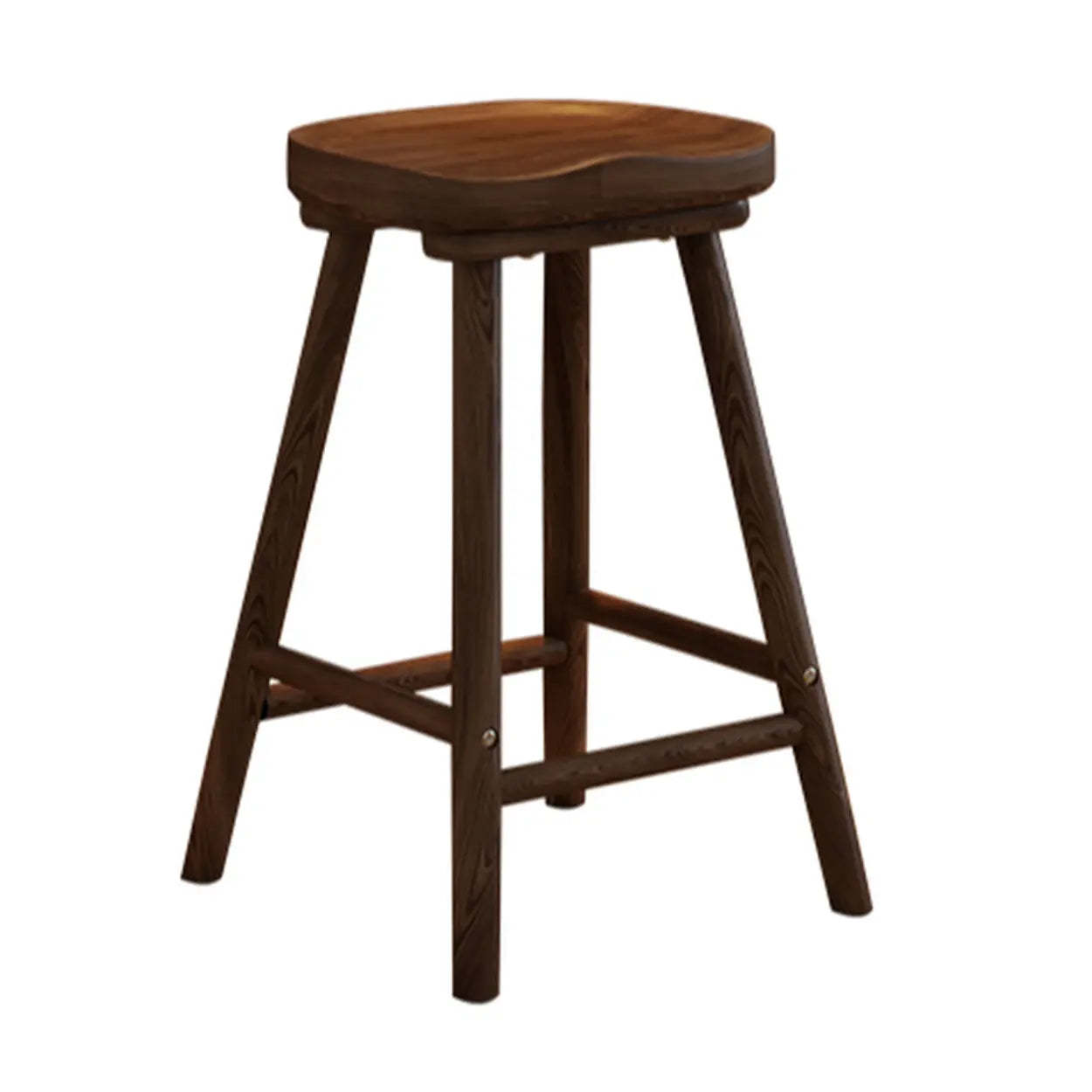 Saddle Rubberwood Backless Bar Stool with Footrest