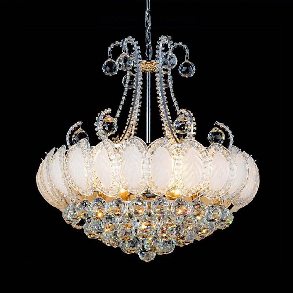 8-light Modern Gold/Silver Vintage Crystal Chandeliers For Living Room-Lighom