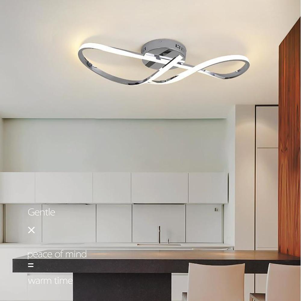 Wavy LED Nordic Linear Dimmable Semi-Flush Mount