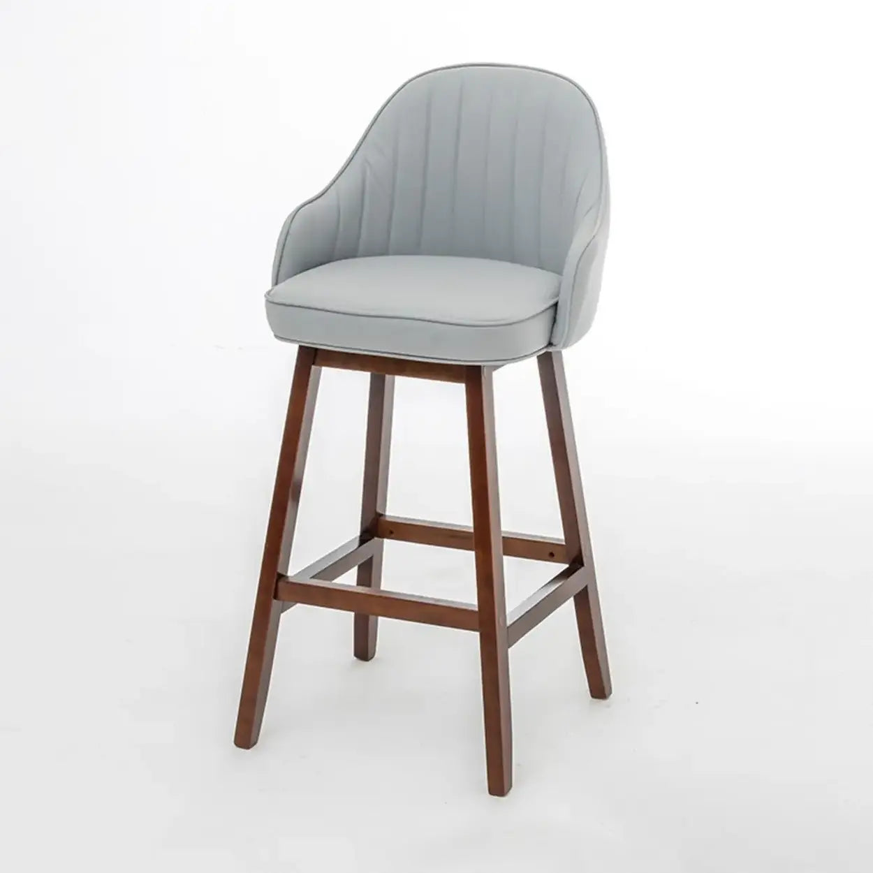 Scandi-Modern Ergonomic Tufted Bucket Bar Stool — Burlywood / Brown