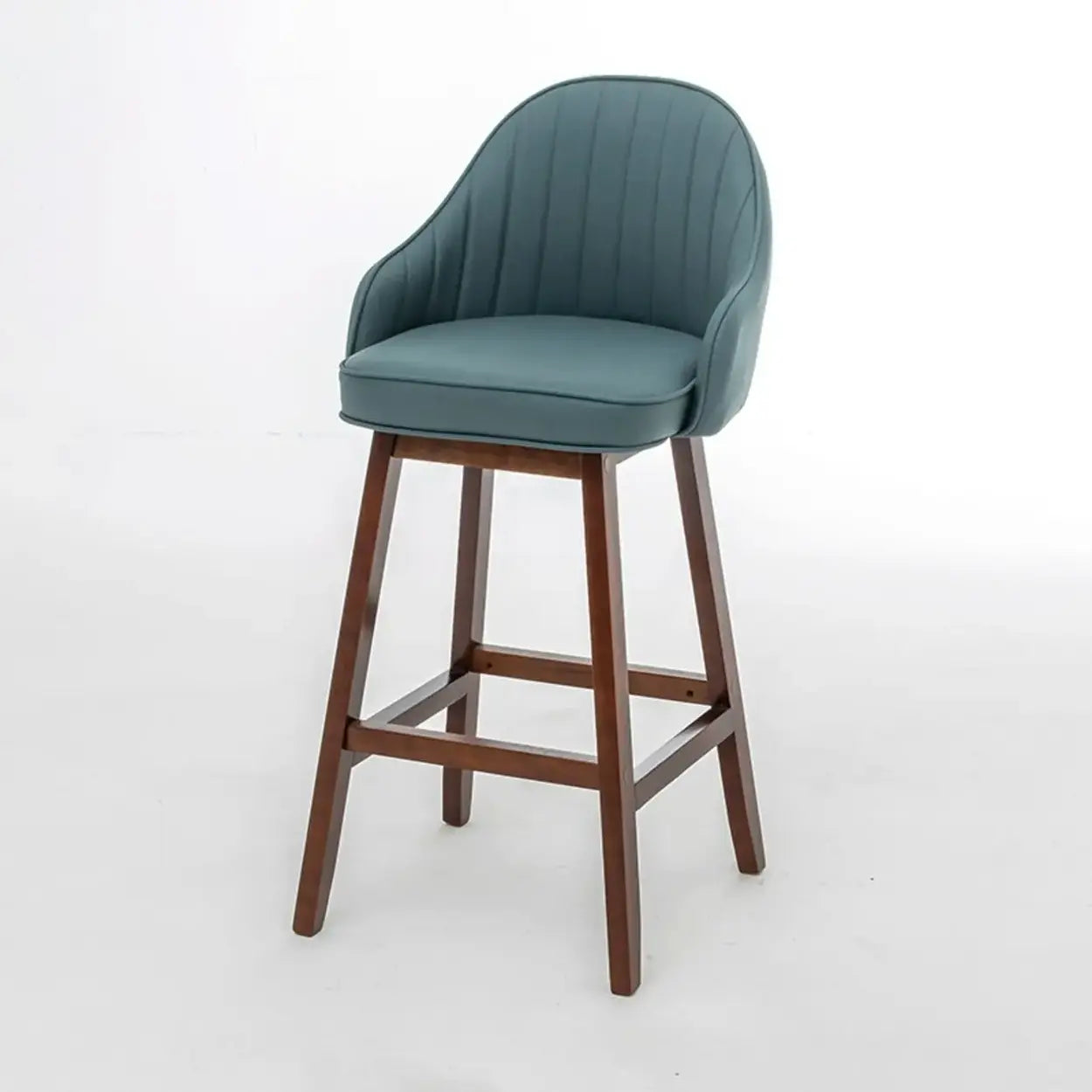 Scandi-Modern Ergonomic Tufted Bucket Bar Stool — Burlywood / Bar Stool  (31.5“H) / Red