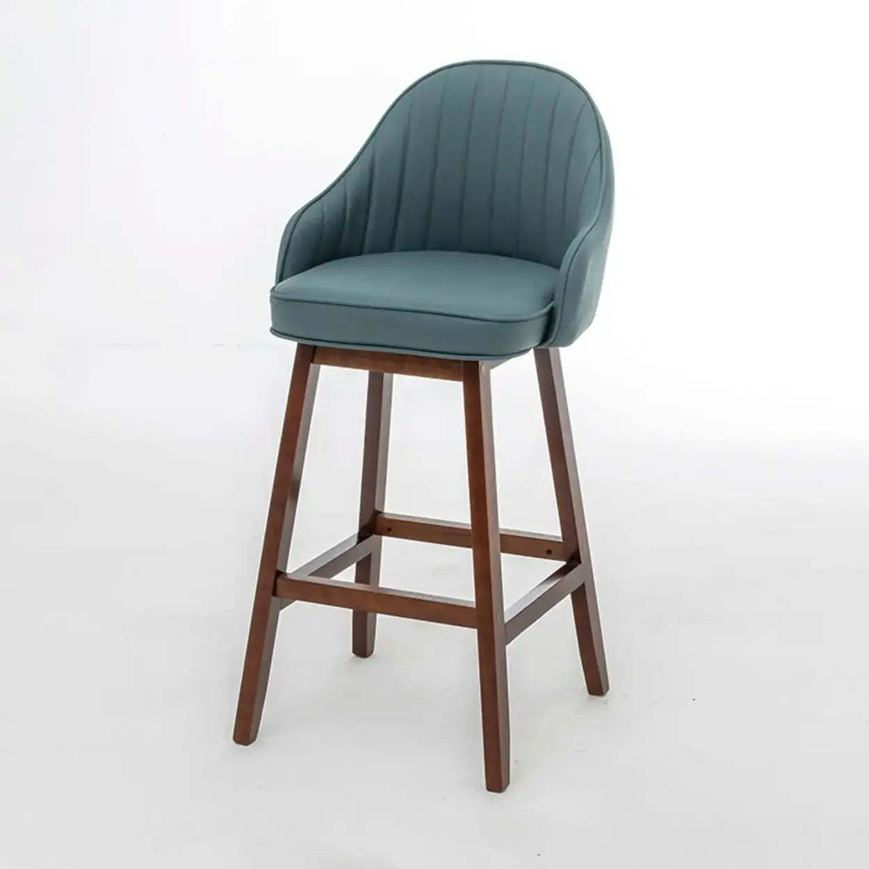 Scandi-Modern Ergonomic Tufted Bucket Bar Stool — Burlywood / Bar Stool  (31.5“H) / Red