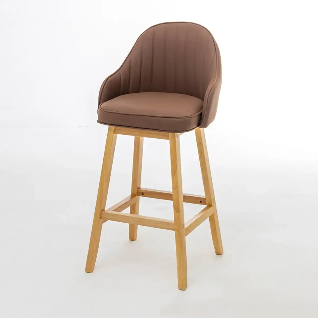 Scandi-Modern Ergonomic Tufted Bucket Bar Stool — Burlywood / Bar Stool  (31.5“H) / Black