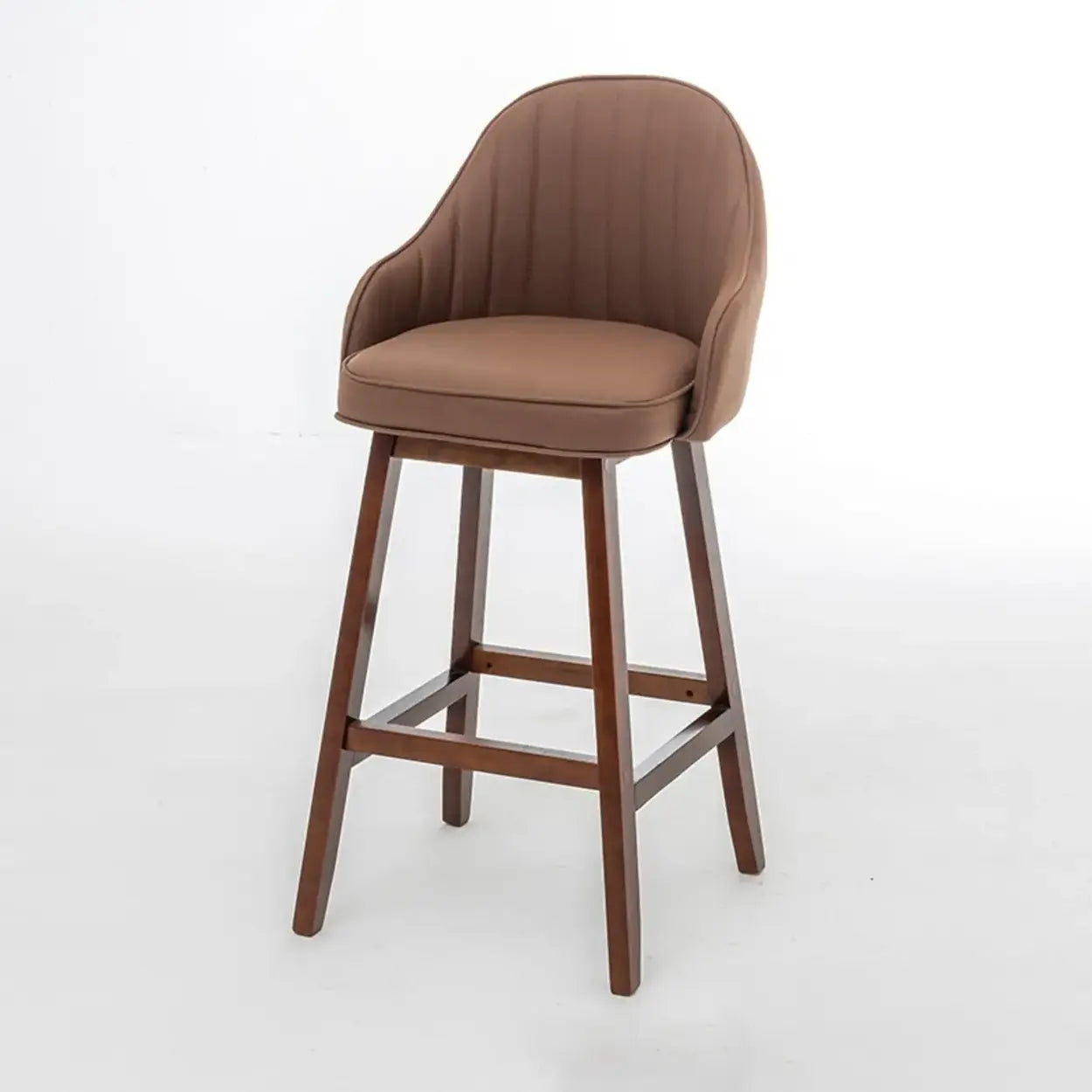 Scandi-Modern Ergonomic Tufted Bucket Bar Stool — Burlywood / Bar Stool  (31.5“H) / Khaki