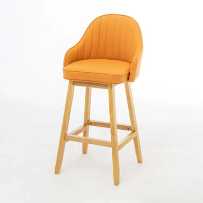 Scandi-Modern Ergonomic Tufted Bucket Bar Stool — Burlywood / Counter Stool (23.6”H) / Blue