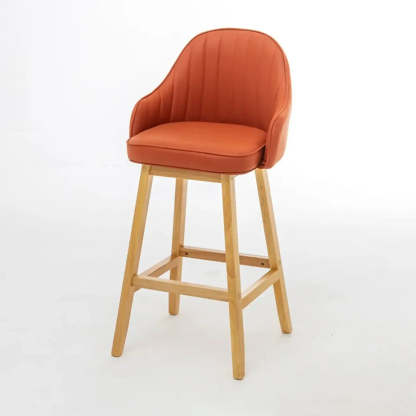 Scandi-Modern Ergonomic Tufted Bucket Bar Stool — Burlywood / Counter Stool (23.6”H) / Gray