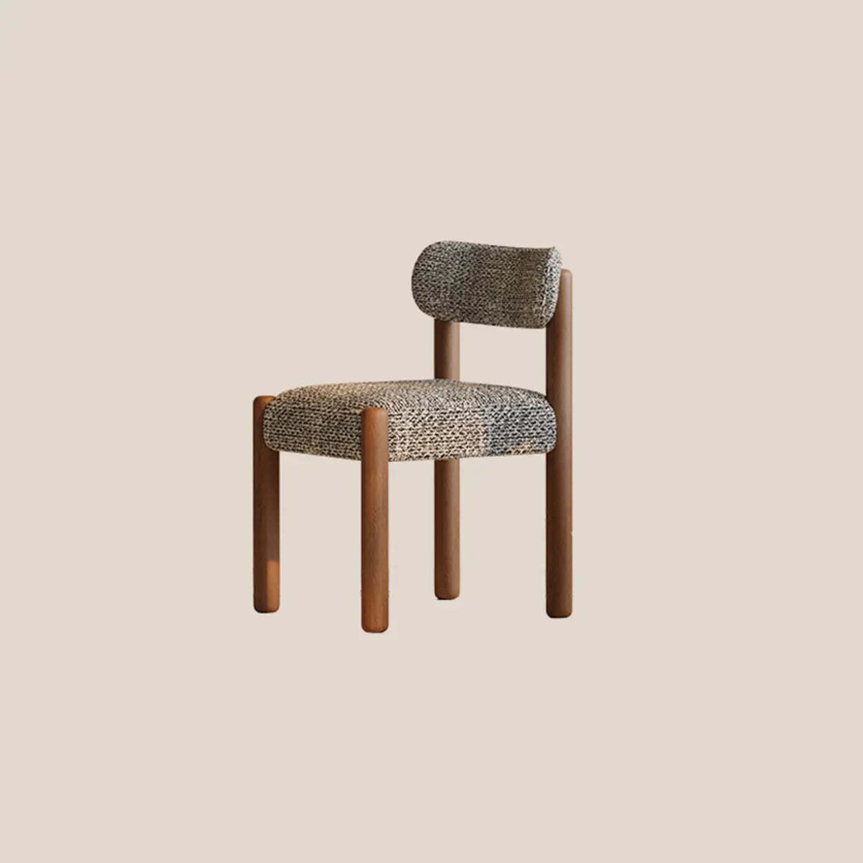 Scandinavian Curved Back Upholstered Wood Dining Chair