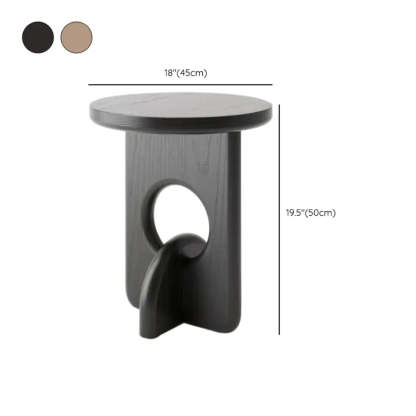 Scandinavian Abstract Base Round Wood Side Table