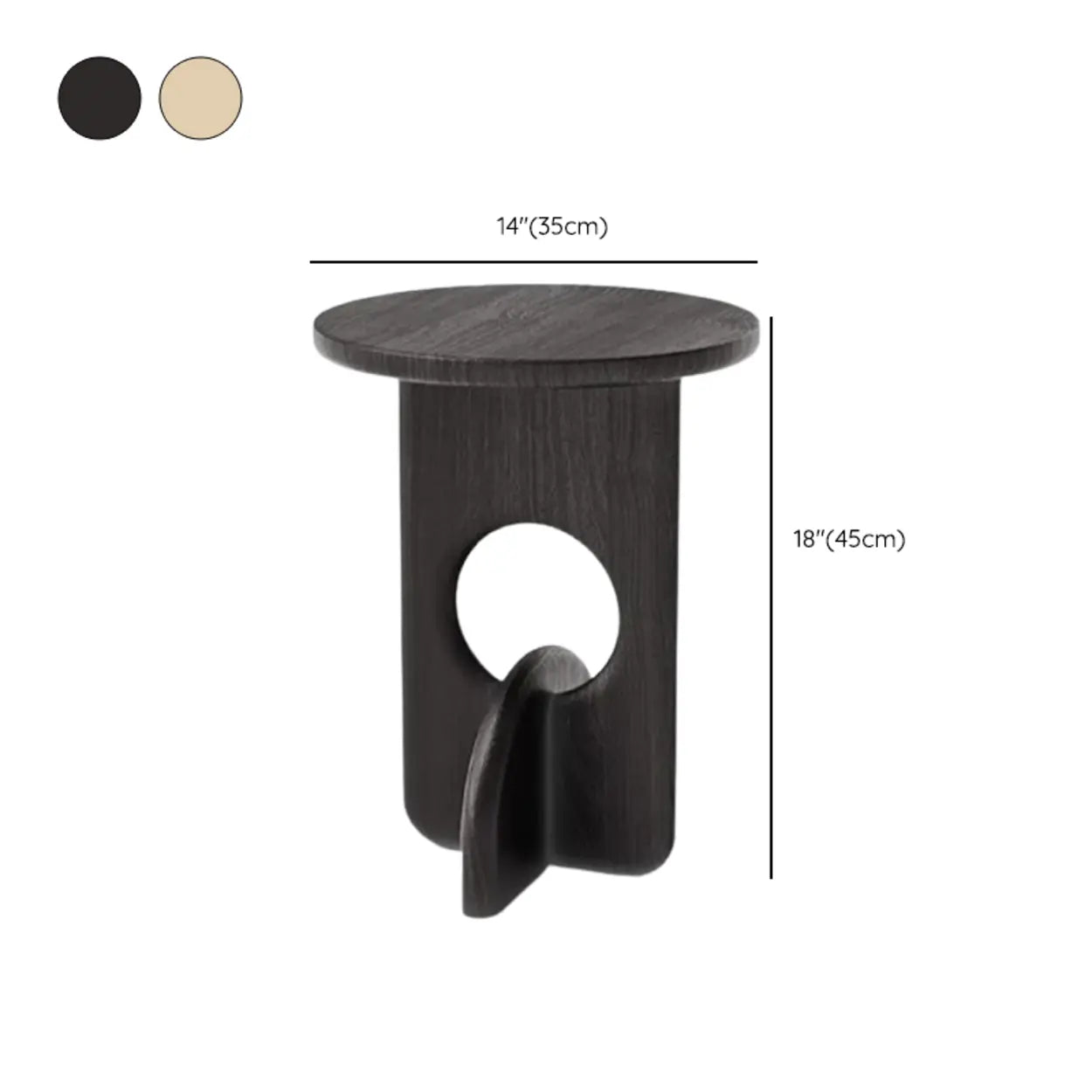 Scandinavian Abstract Base Round Wood Side Table