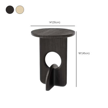 Scandinavian Abstract Base Round Wood Side Table