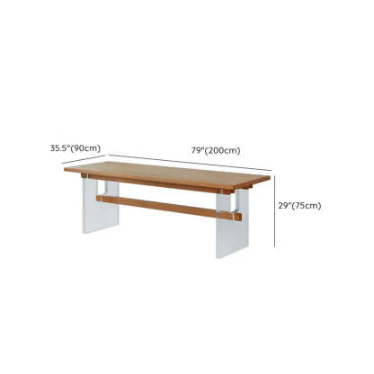 Scandinavian Acrylic Trestle Wood Dining Table