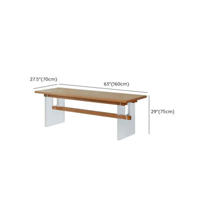 Scandinavian Acrylic Trestle Wood Dining Table