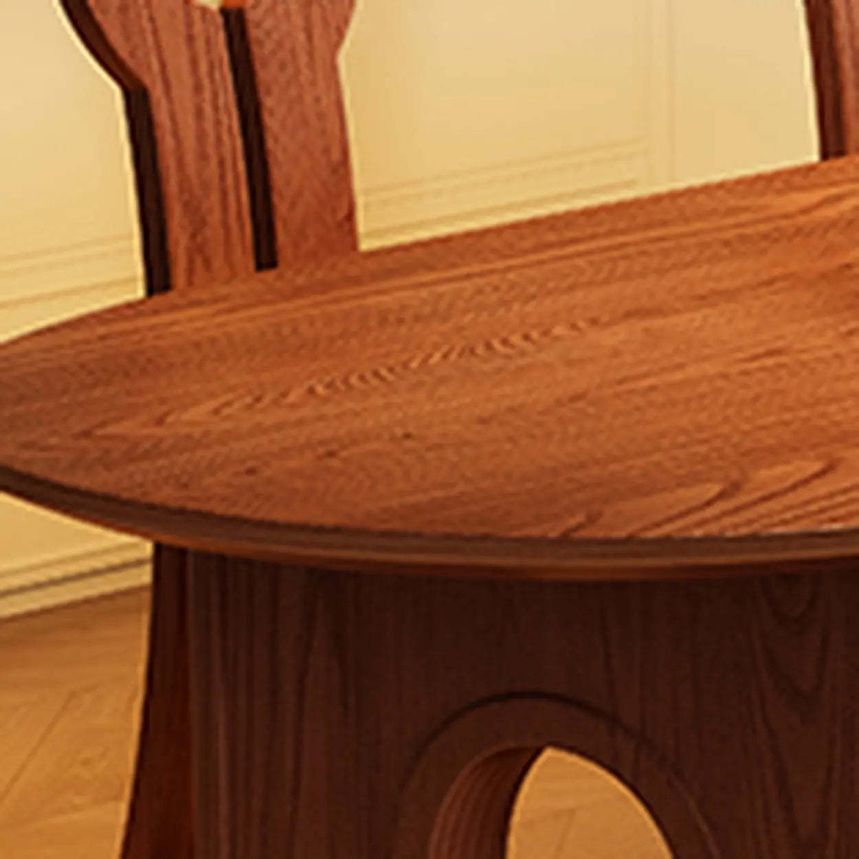 Scandinavian Brown Wood Arch-Leg Oval Dining Table — Table Only