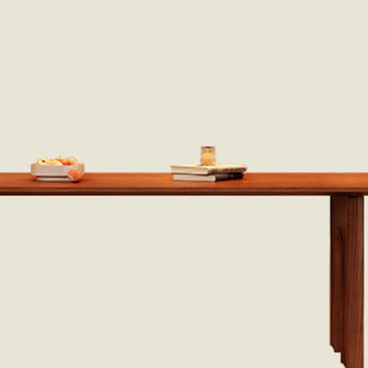 Scandinavian Brown Wood Arch-Leg Oval Dining Table
