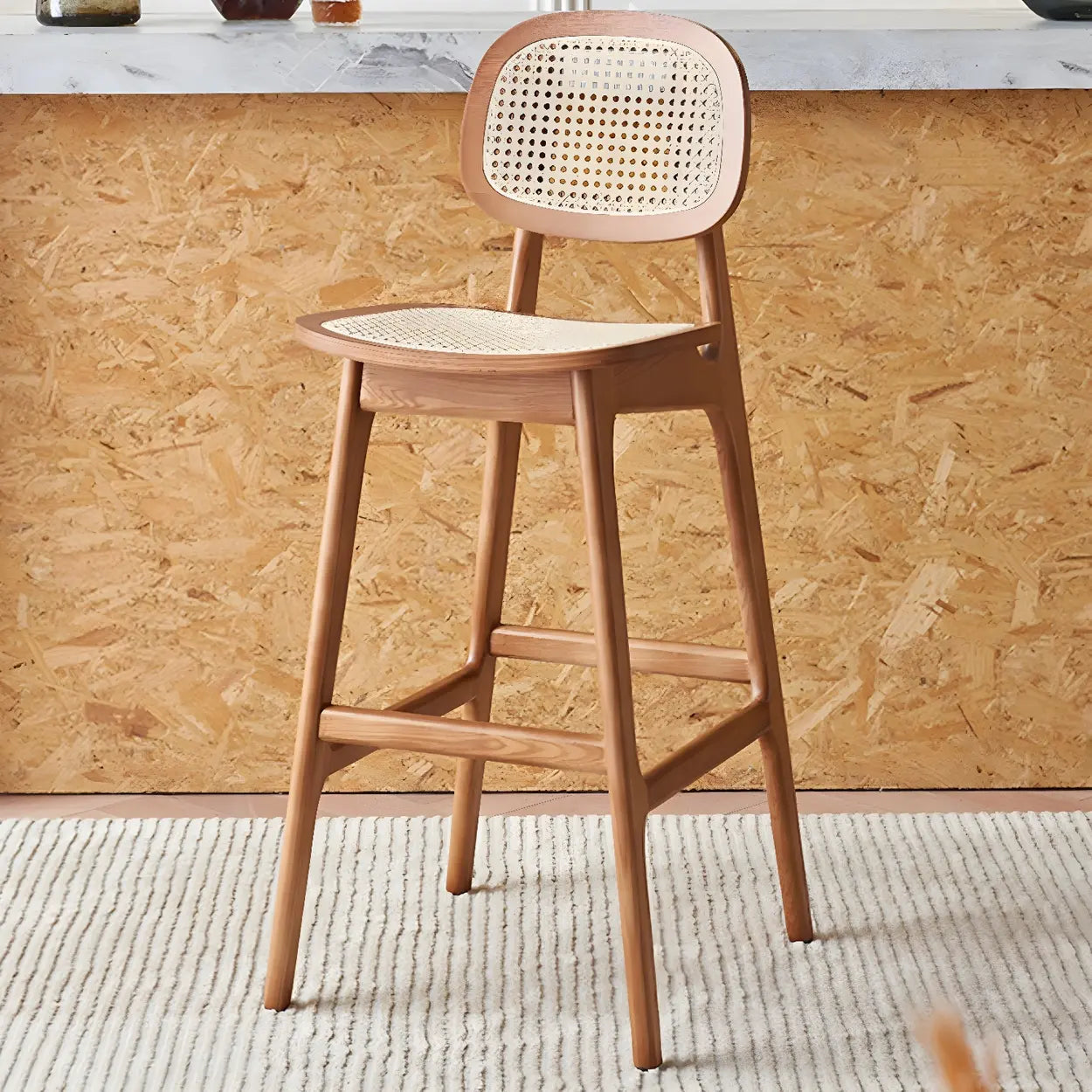 Wood nordic low back bar & counter stools