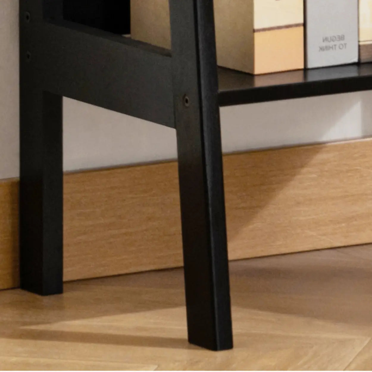 Scandinavian Bamboo Bookshelf with High Legs