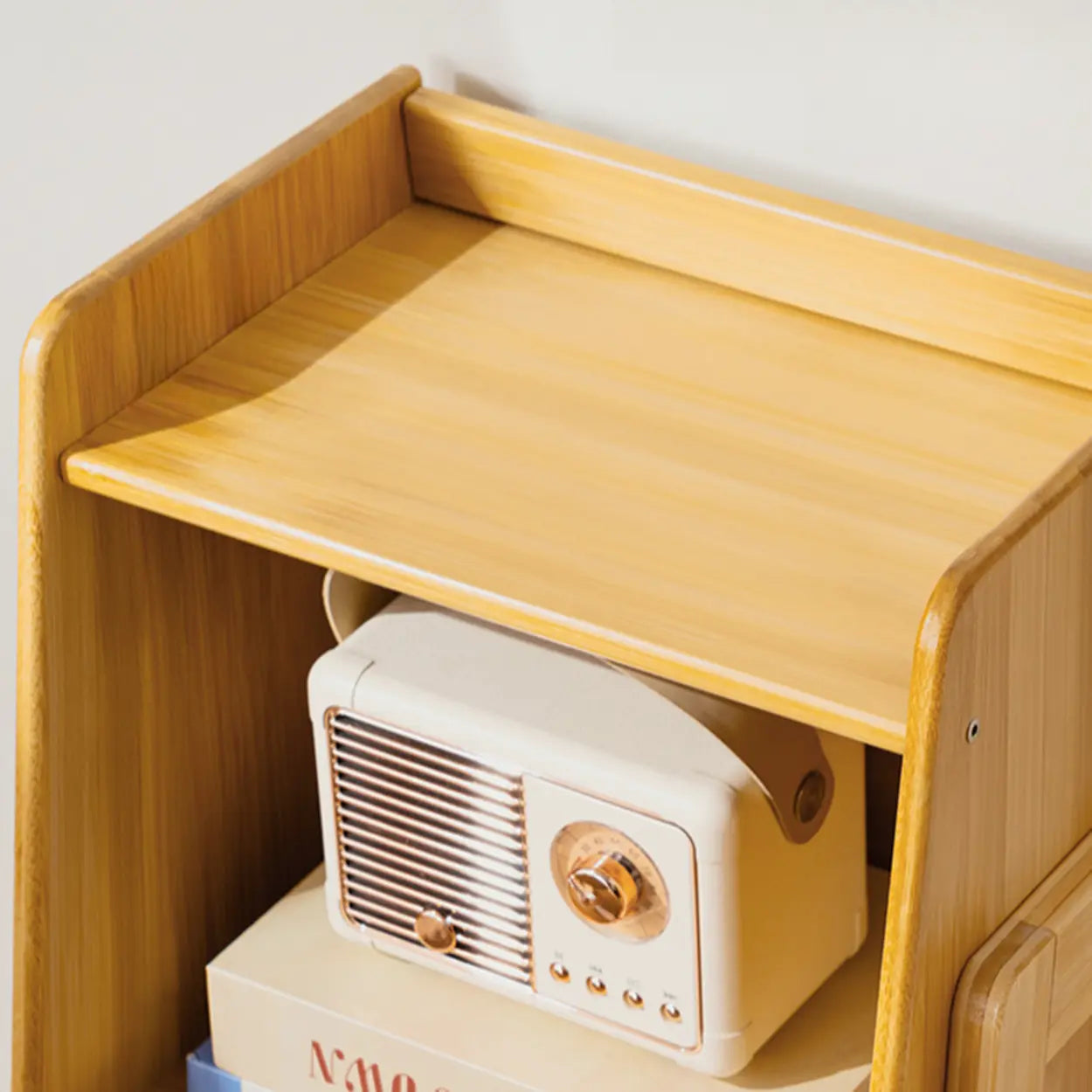 Scandinavian Bamboo Bookshelf with High Legs