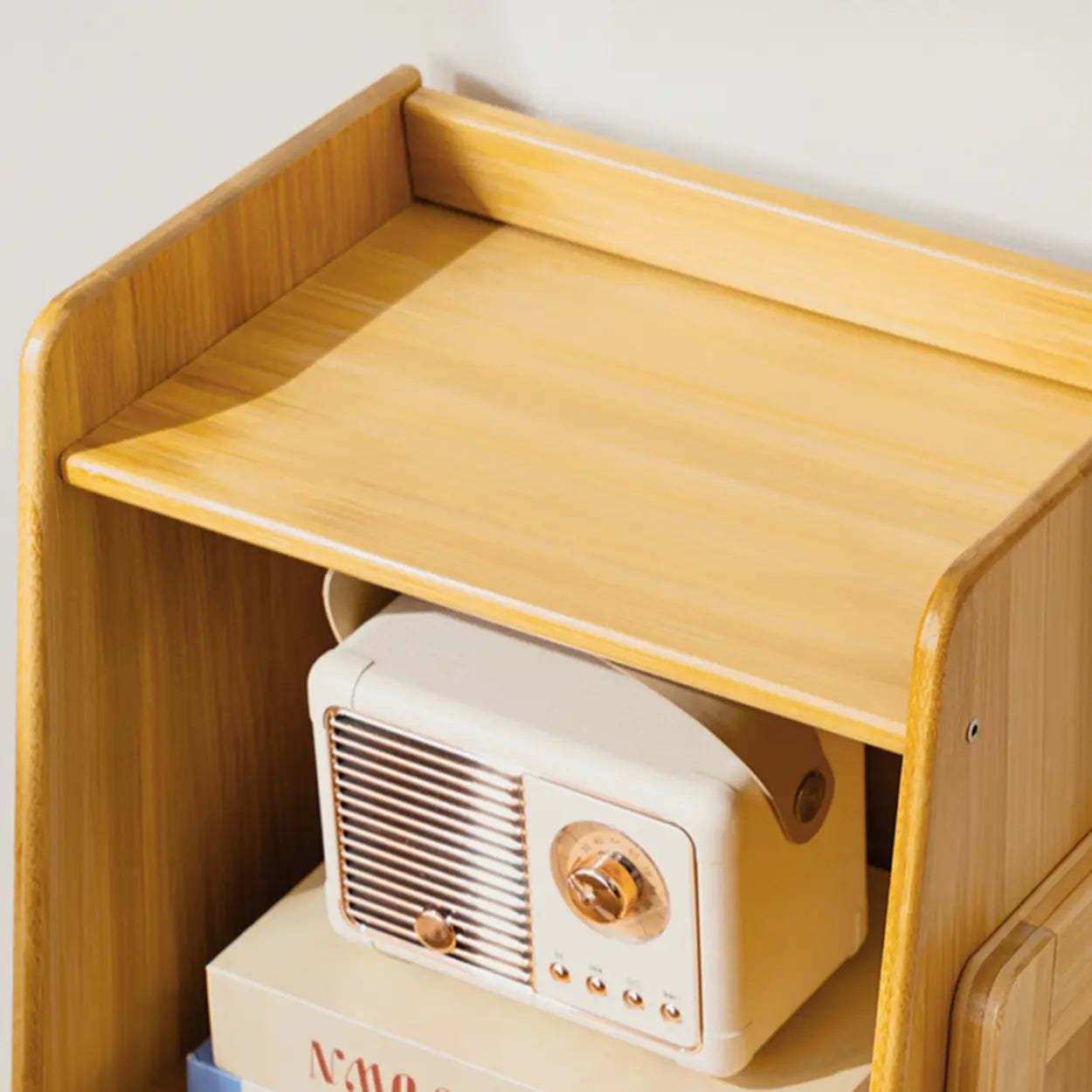 Scandinavian Bamboo Bookshelf with High Legs