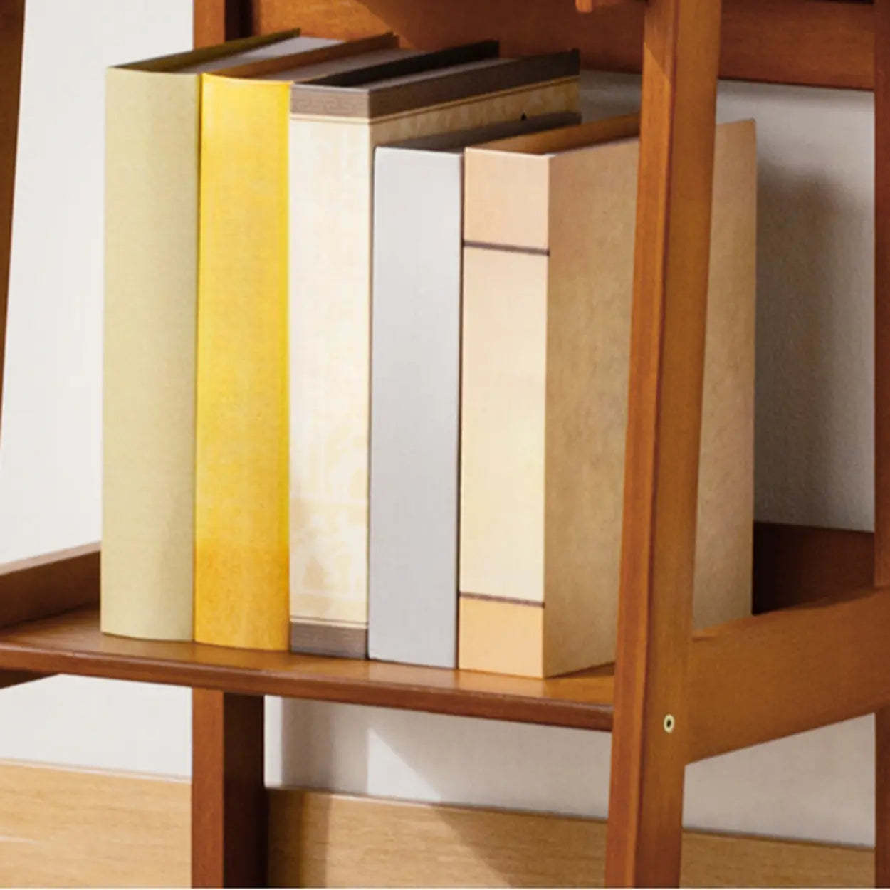 Scandinavian Bamboo Bookshelf with High Legs