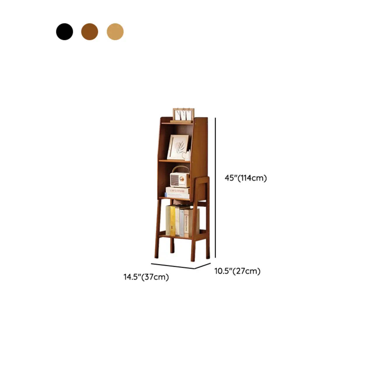 Scandinavian Bamboo Bookshelf with High Legs