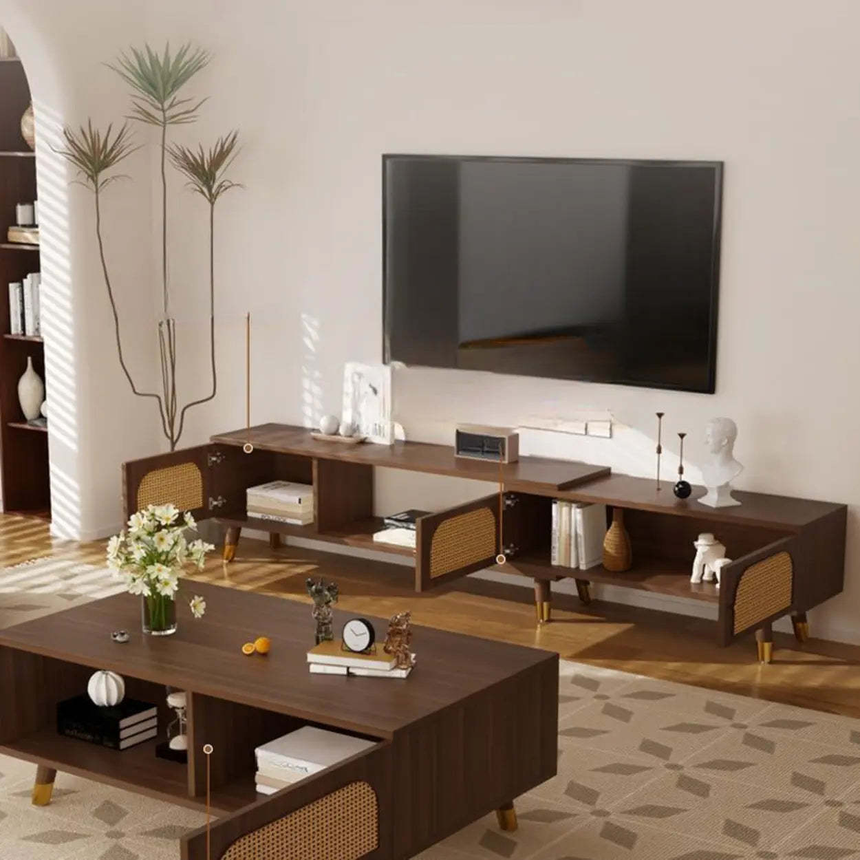 Scandinavian Black Shelf Cabinet TV Stand