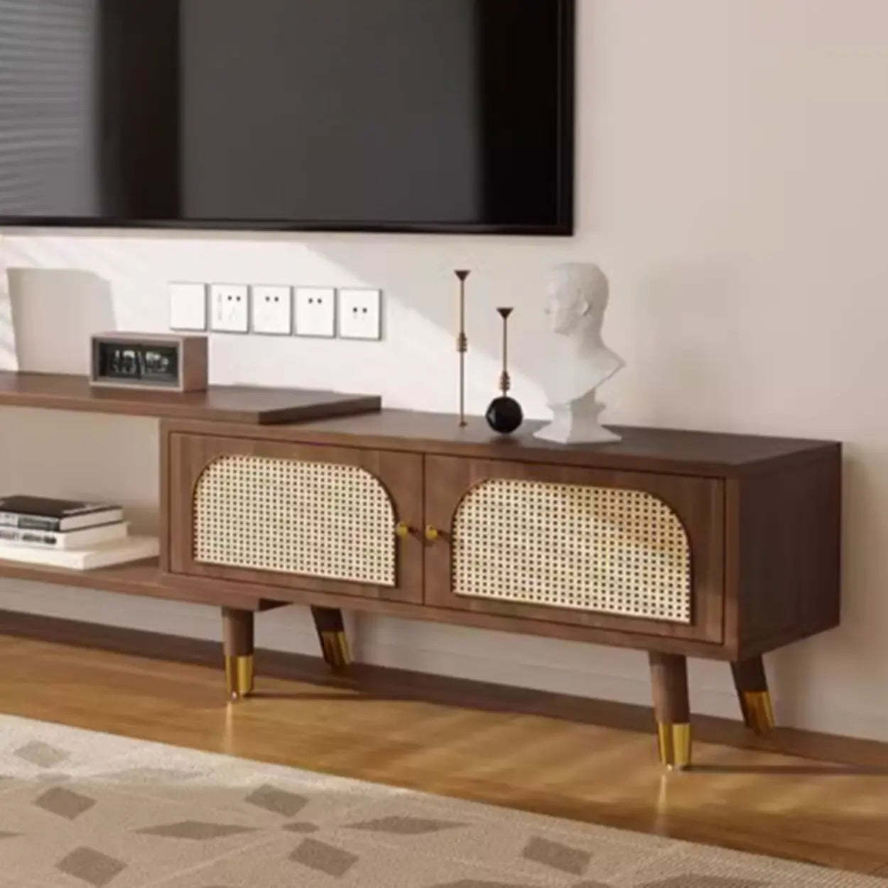 Scandinavian Black Shelf Cabinet TV Stand