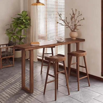 Scandinavian Wood Slim Sled Bar Table — Table Only
