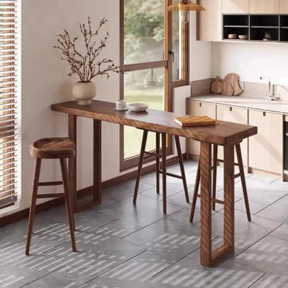 Sled slim wood bar tables for kitchen — 47.2"L x 15.7"W x 41.3"H