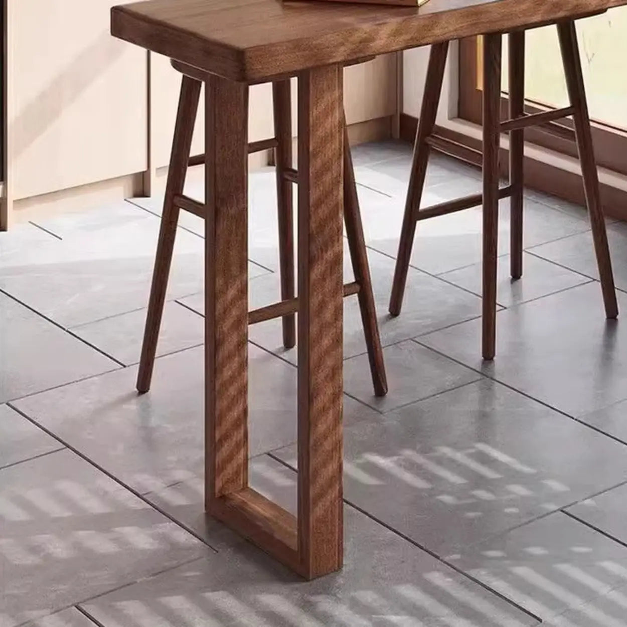 Sled slim wood bar tables for kitchen — 70.9"L x 15.7"W x 41.3"H