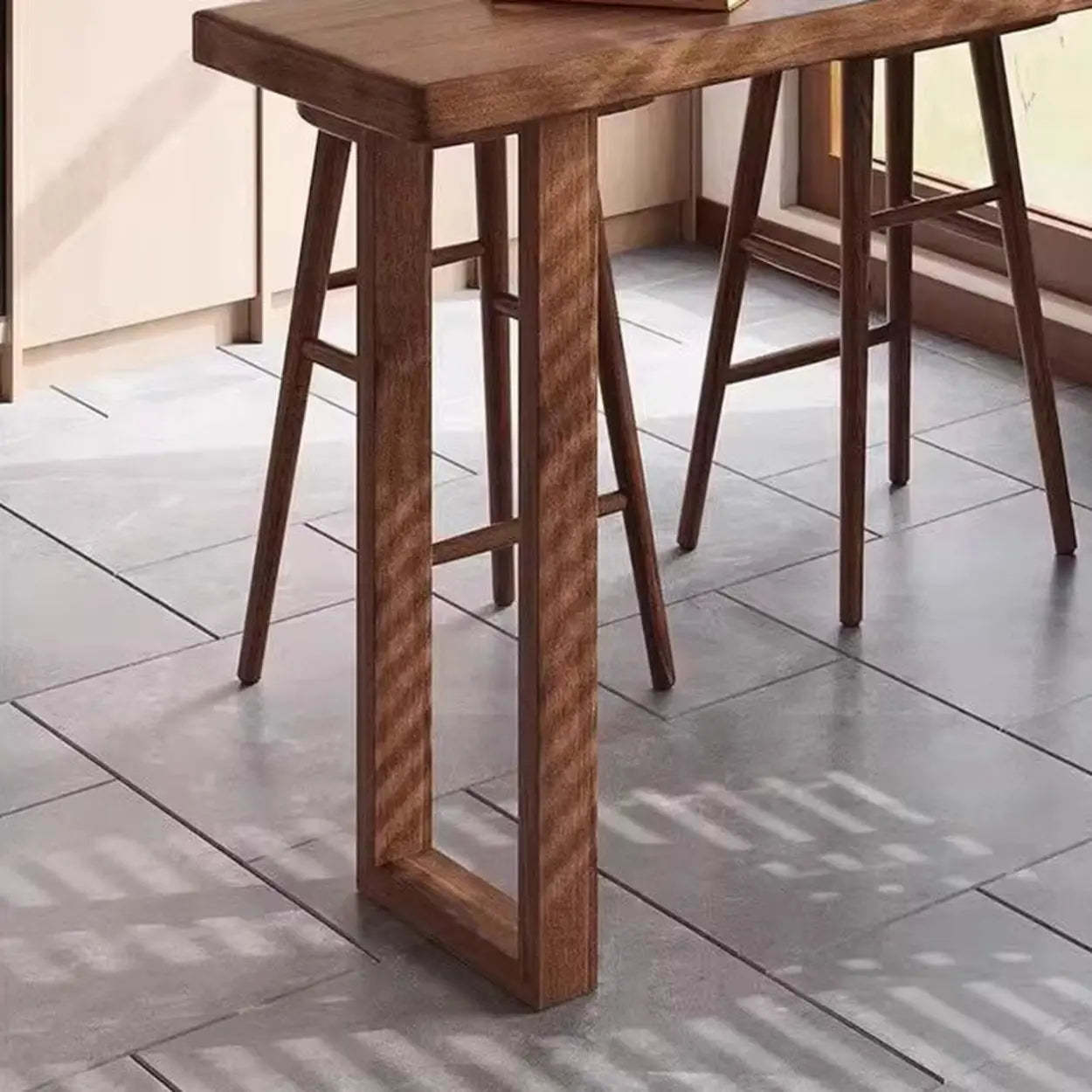 Sled slim wood bar tables for kitchen — 70.9"L x 15.7"W x 41.3"H