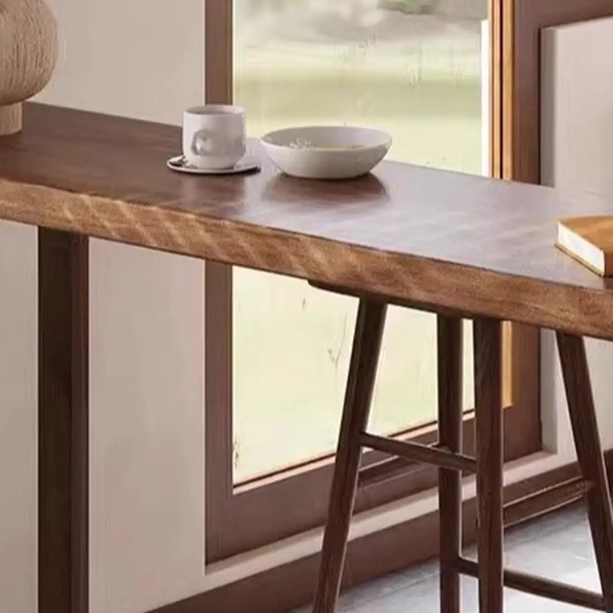 Scandinavian Wood Slim Sled Bar Table — Table Only