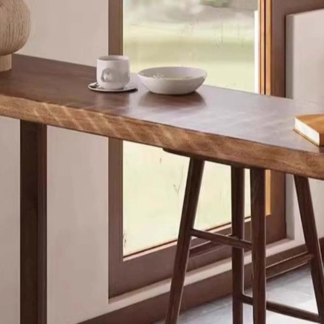 Scandinavian Wood Slim Sled Bar Table — Table Only