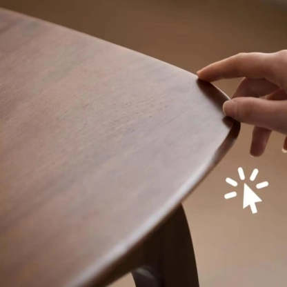 Scandinavian Brown Wood C-Shaped Chairside Table