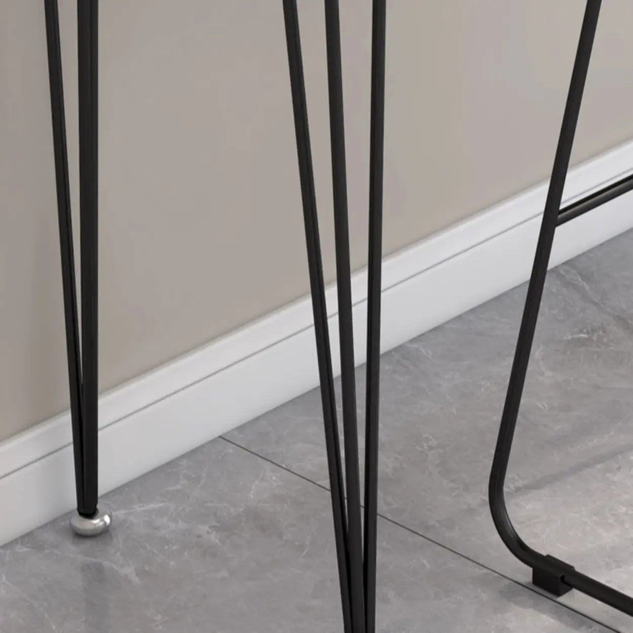 Scandinavian Chic White Rectangular Metal Bar Table — White / Table Only