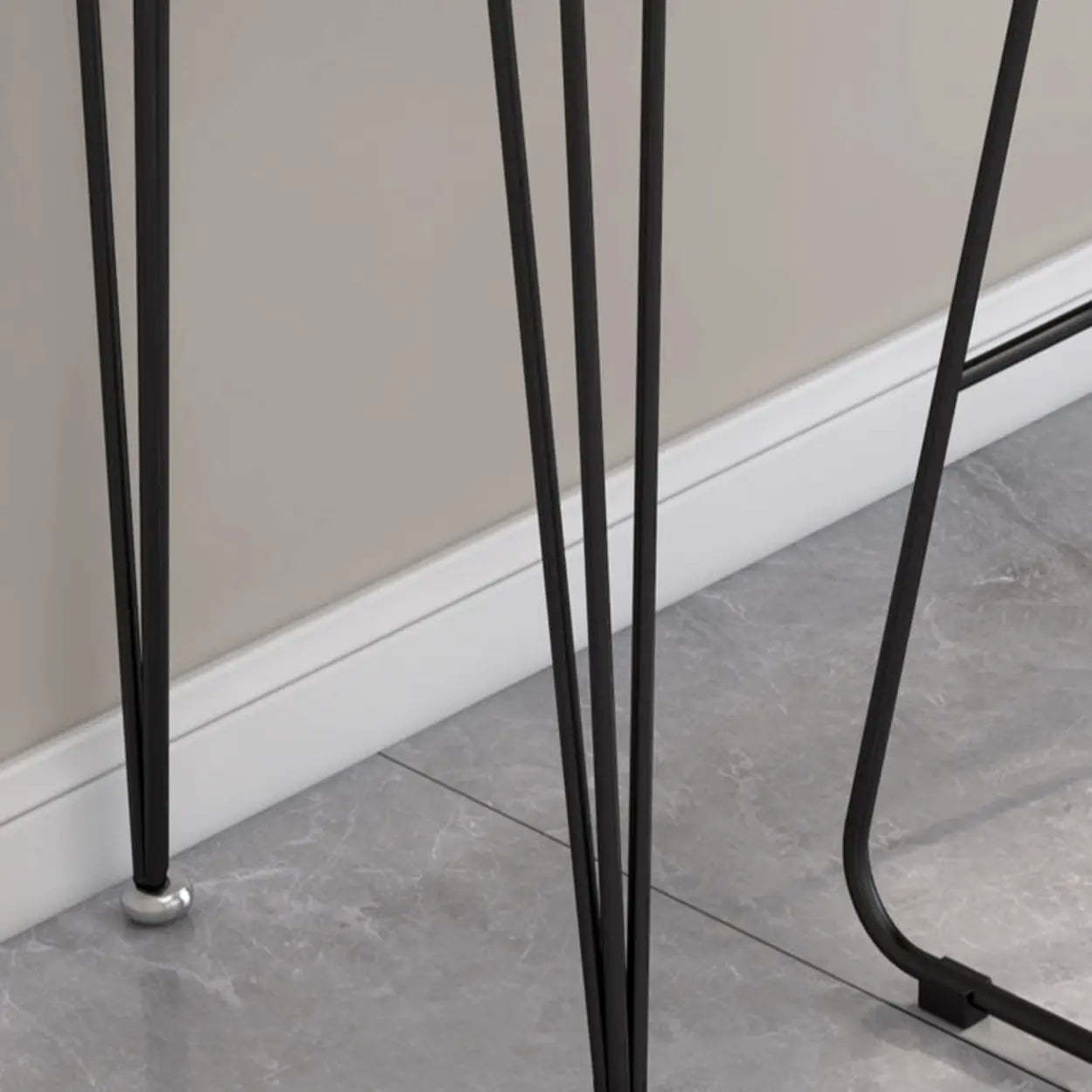 Scandinavian Chic White Rectangular Metal Bar Table — White / Table Only