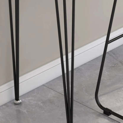 Scandinavian Chic White Rectangular Metal Bar Table — White / Table Only