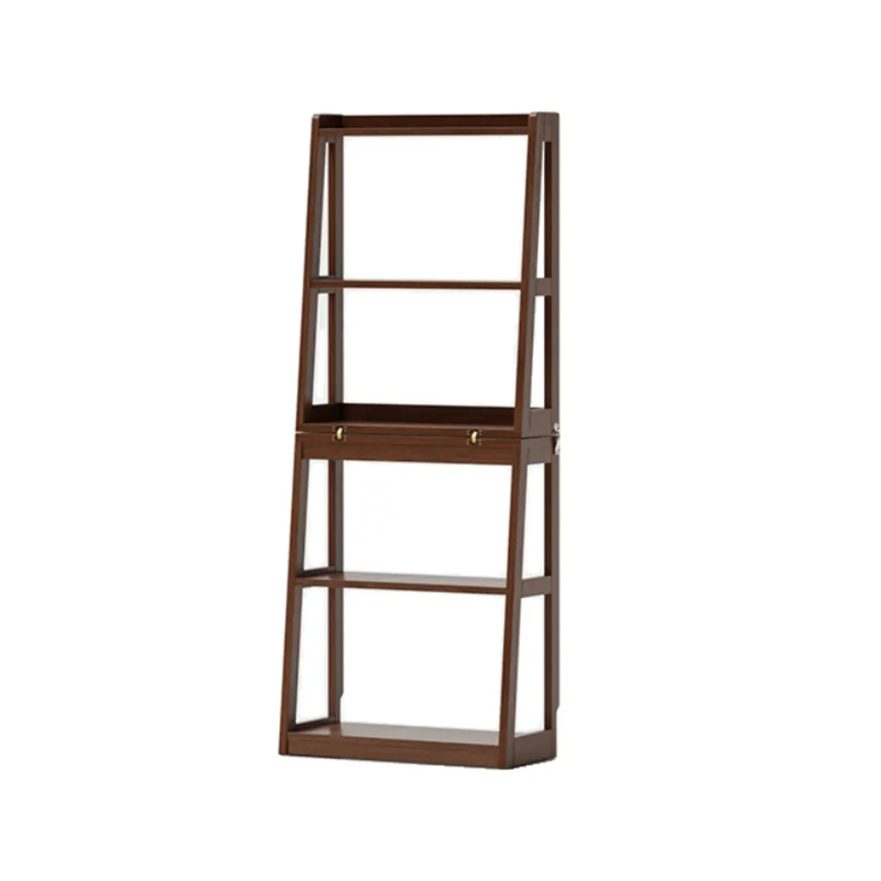 Scandinavian Corner Foldable Wood Ladder Bookshelf — Green