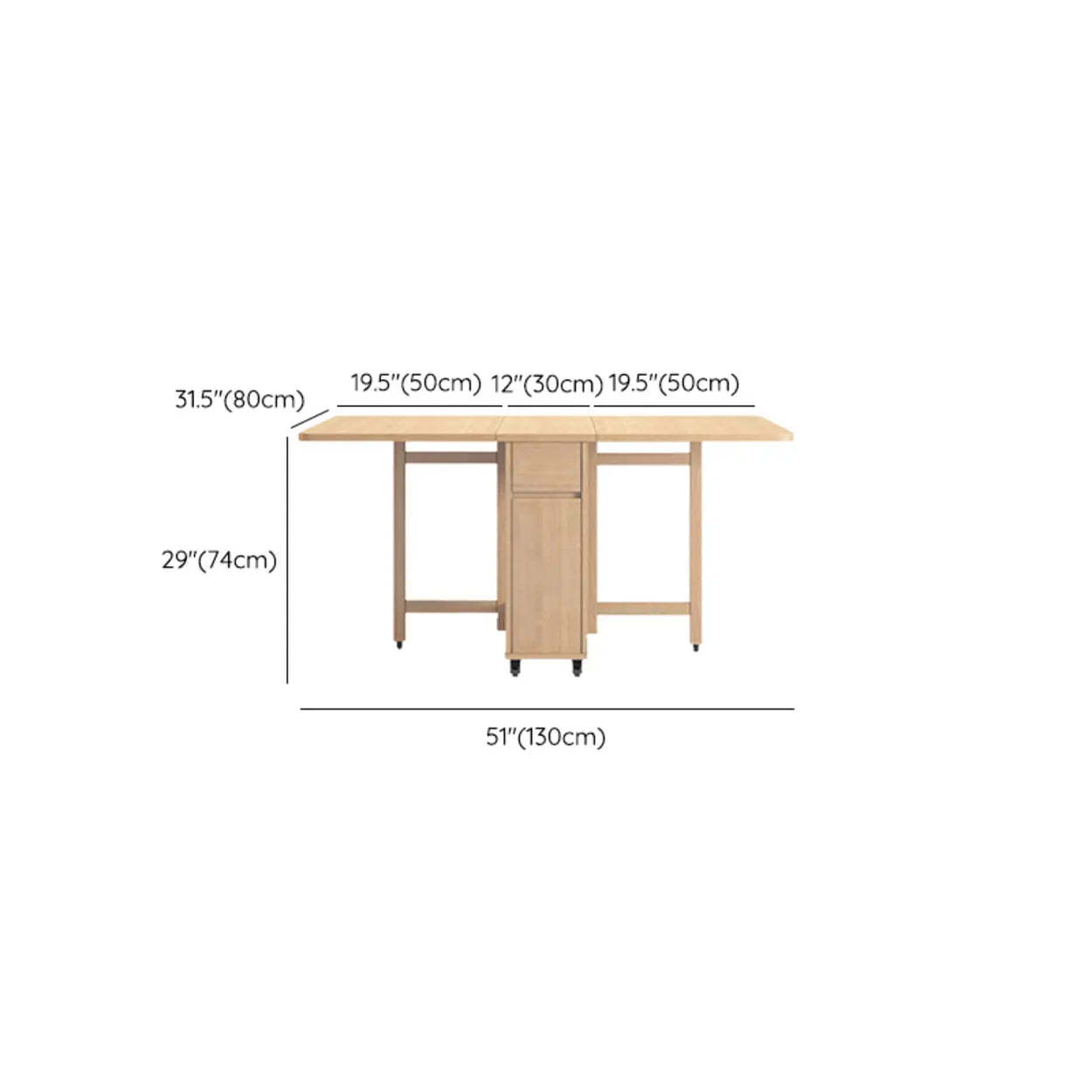 Scandinavian Drop-Leaf White Dining Table