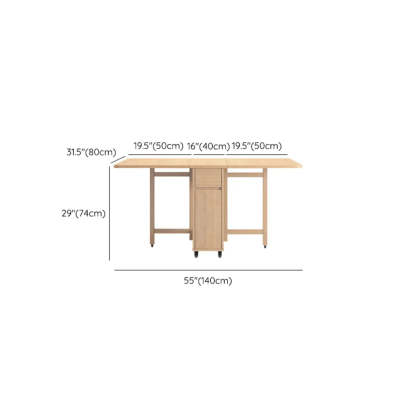 Scandinavian Drop-Leaf White Dining Table