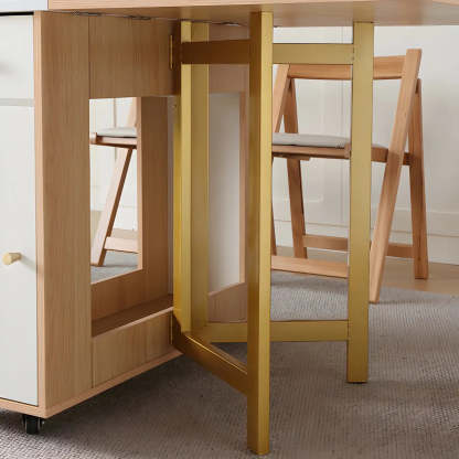 Scandinavian Folding Rubberwood Dining Table