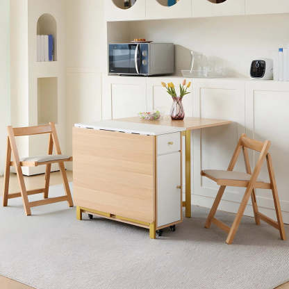 Scandinavian Folding Rubberwood Dining Table