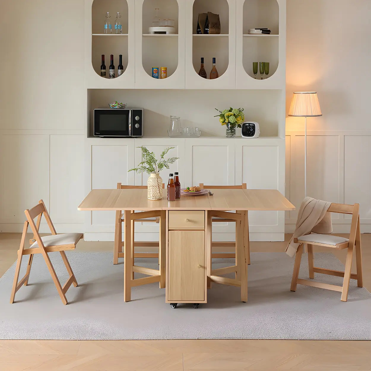 Scandinavian Folding Rubberwood Dining Table