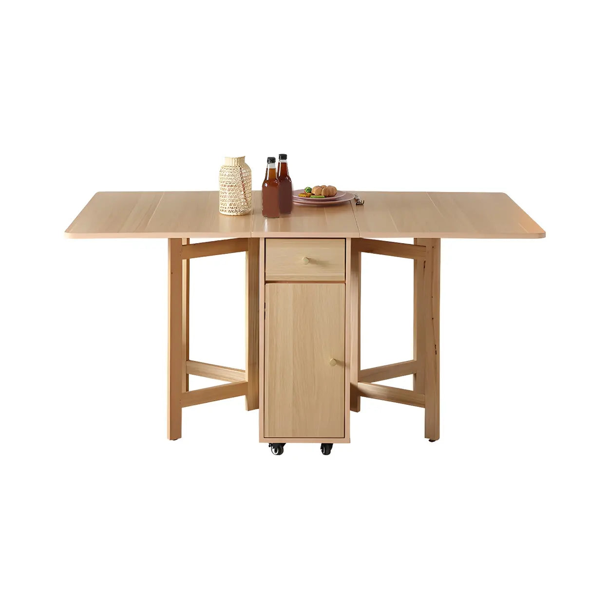 Scandinavian Folding Rubberwood Dining Table