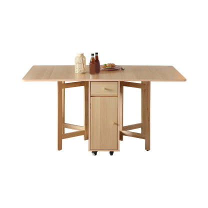 Scandinavian Folding Rubberwood Dining Table