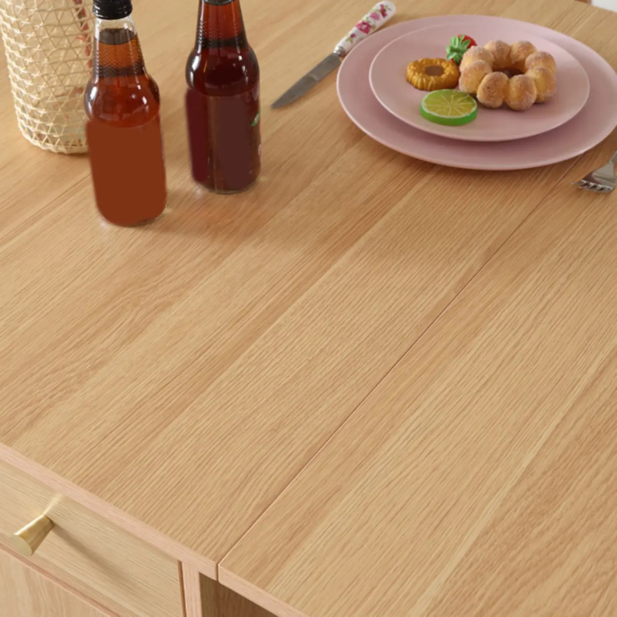 Scandinavian Folding Rubberwood Dining Table