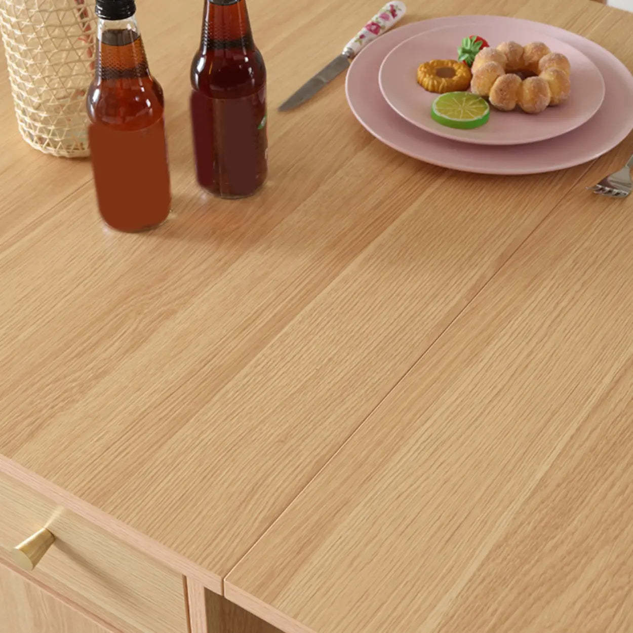 Scandinavian Folding Rubberwood Dining Table