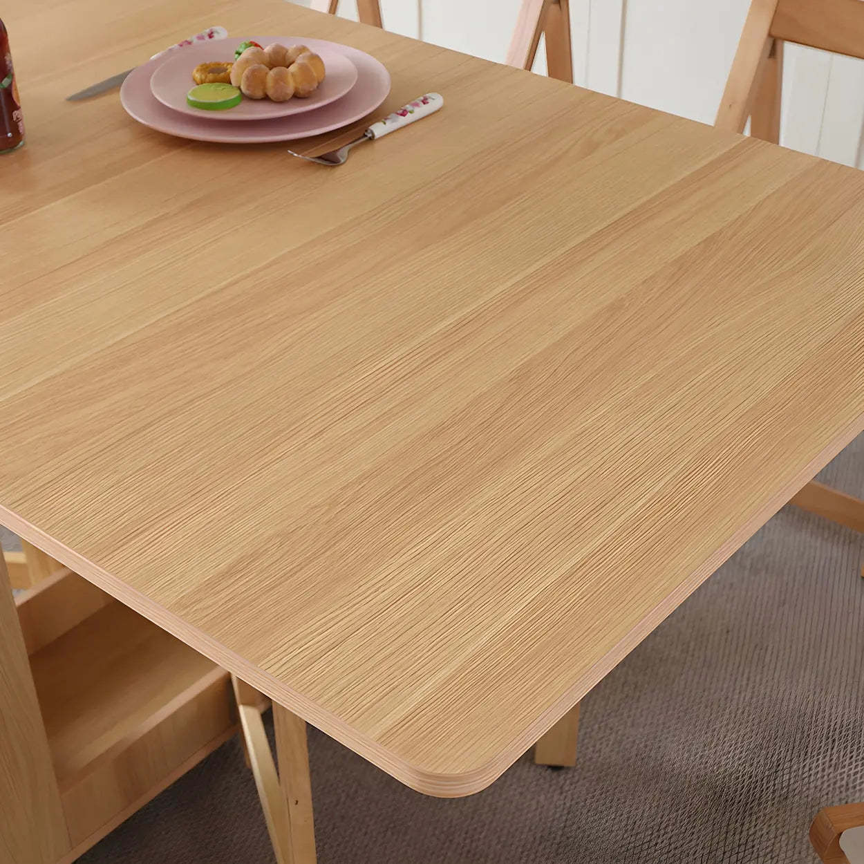 Scandinavian Folding Rubberwood Dining Table