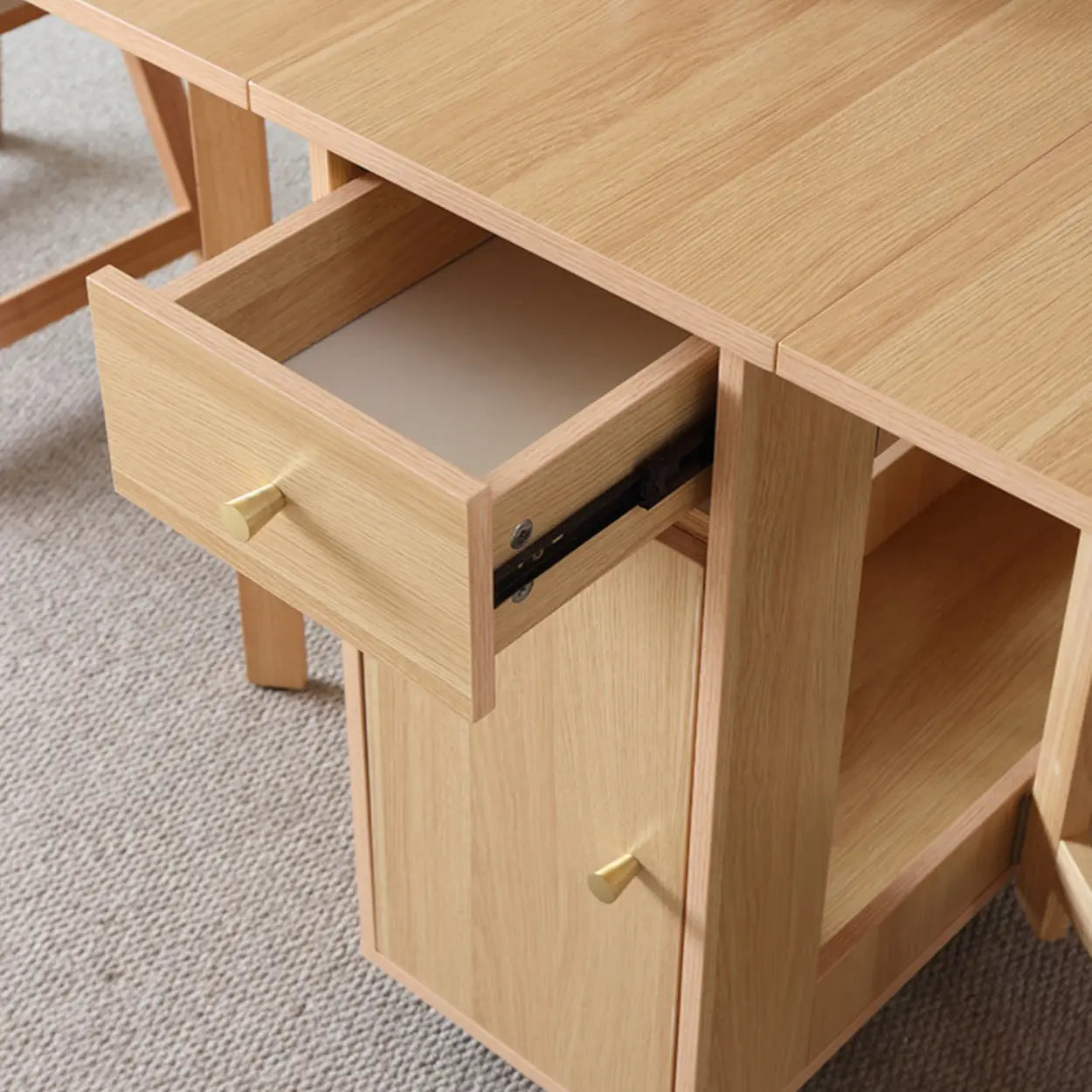 Scandinavian Folding Rubberwood Dining Table