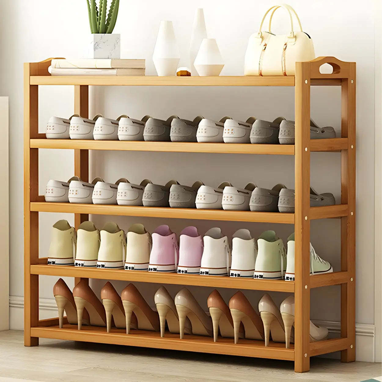 Bamboo Floor Shoe Rack