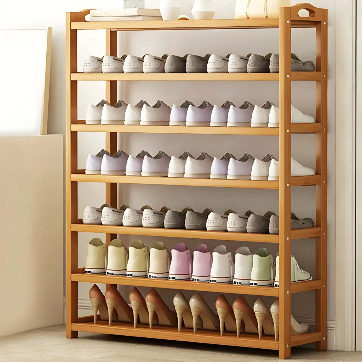Bamboo Floor Shoe Rack